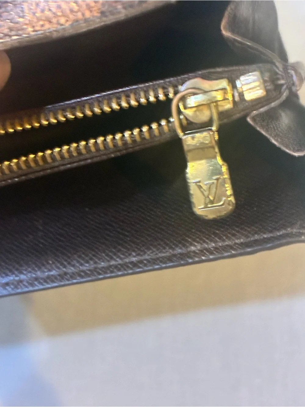 Louis Vuitton Brown Damier Fold Wallet (authentic)